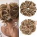 S-Noilite messy buns hair pieces curly hair scrunchies for women Donut Updo Hair Chignons synthetic Ponytail Bun Extensions - Light Brown to Ash Blonde 12T24