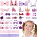Melliex 36 pieces of hair clip set girl baby haircutts hair loop small hairpins children hair clips set headdress pink & purple pink purple