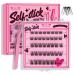Self Adhesive Eyelashes 40Pcs Lash Clusters Press On Lashes Self Stick Cluster Lashes Pre Glued Eyelash Clusters No Glue No Remover Needed Easy to Apply Save Time (Begonia D-10-18mix) 10-18 mix Self Stick-Begonia