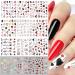 Valentines Day Nail Art Stickers - 36pcs 3D Self-Adhesive Heart Cartoon Decals for Cute Romantic Nail Designs - Red & Black Valentines Nail Supplies - Buy Online on GoSupps.com