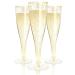 100 Plastic Champagne Flutes | Disposable Champagne Flute | Gold Glitter Plastic Champagne Glasses for Parties - Mimosa Bar, Events, Wedding and Shower Party Supplies Gold Glitter (100 Pack)