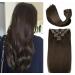 Clip In Hair Extensions Human Hair New Version Thickened Double Weft Brazilian Hair 120g 7pcs Per Set 9A Remy Hair Dark Brown Full Head Silky Straight 100% Human Hair Clip In Extensions(16 Inch #2) 16 Inch #2 Dark Brown