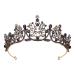 Vofler Crowns for Women  Black Tiaras w/Crystal - Baroque Witch Evil Queen Costume Headband for Bride Princess Flower Girl Birthday Halloween Cosplay Party Wedding Prom Quinceanera Pageant Homecoming