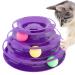 Purrfect Feline - Titan's Tower - Cat Tower for Indoor Cats - Multi-Stage Interactive Cat Toy - Exerciser Tower Cat Ball Toy - Suitable for One or More Cats 3 Tier Purple