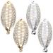 LEORX Banana Fish Hair Clip Rhinestones Ponytail Hair Comb Hair Barrettes Rhinestone Locking Hair Clip for Women 4pcs (Gold Silver)