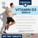 FREEDA Vitamin D3-3000 IU High Potency Kosher Tablets - Bone, Muscle Health and Immune Support - 250 Count - Buy Online on GoSupps.com