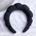 COMMINY Women's Black Spa Headband for Washing Face | Soft Terry Cloth Makeup and Skincare Puffy Headband - Buy Online on GoSupps.com