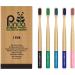 Bamboo toothbrushes children and adults premium quality bamboo toothbrush wood toothbrush eco friends toothbrush medium -hard biodegradable eco toothbrushes bpa free vegan by bamboo panda 5 pieces (1 Pack)
