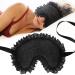 FRESHME Silk Eye Mask for Sleeping - Satin Lacey Sleep Mask Adjustable Soft and Comfortable Eye Blindfold Eye Blinder Cover for Women Men Night Travel Nap Meditation Birthay Gift 80cm/31.5in Black