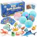 2023 Bath Bombs for Kids with Surprise Toys Inside - 6 Handmade Fizzier Bath Bombs with 12 Funny Ocean Toys and Water Beads, Natural and Organic Bath Fizz Balls Kit Birthday Gift for Girls Boys