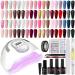 Cooserry 48pcs Gel Nail Polish Kit with UV Light  36 Colors Gel Polish with 48W Nail Lamp for All Seasons Nude Pink Glitter Soak off Nail Polish Set with Glossy & Matte Base Top Coat  Nails French Art Design Manicure Too...