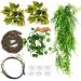 Art plant hanging terrarium accessories quozio artificial plants Bartagame reptiles terrarium climbing vines leaves hanging plant chameleon decoration for lizards snakes iguana