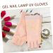 Healeved 1 Pair Manicure Gloves Anti Protective Gloves for Manicure Nail Uv Gloves Uv Gloves for Gel Nail Lamp Nail Art Accessory Uv Nail Gloves Nail Supplies Cotton Pink Thin Section - Buy Online on GoSupps.com