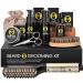 Beard Straightener Kit, Beard Growth Grooming Kit, Beard Straightener, Beard Growth Oil, Beard Wash Shampoo, Conditioner, Balm, Wax, Comb, Brush, Scissor, Bag, Gifts for Men Him Dad Boyfriend
