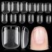 TOMICCA Extra Short Square Fake Nail Tips Half Matte Acrylic Pre Filed Soft Gel Nail Tips 192Pcs Full Cover Pre Shaped 12 Sizes Fake Nails for Beginner and Professional DIY Nail Salon 192Pcs-Extra Short Square Nail Tips