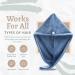 Microfiber Hair Towel Wrap | Super Absorbent Hair Turban with Buttons | Fast-Dry Salon Hair Cap - Blue - One Size - Buy Online on GoSupps.com