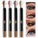 4PCS Double Colors Eyeshadow Stick,NewBang Neutral Cream Shimmer Eyeshadow Pencil,Waterproof Long-lasting Gradient Eyeshadow Pen Set 4 Count (Pack of 1)