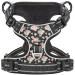 Heele dog crockery anti-train dog harness dog harness large dogs soft breathable reflectively reflective dog harness with padded handle 3 buckles floral-black XL XL-breast scope: 53-97cm floral-black