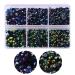 3000pcs Flatback Rhinestones for Crafts Black AB Crystals Rhinestone Resin Flatback Rhinestones Glitter Gems Nail Diamonds Rhinestones Flatback Rhinestones for Clothes Accessories DIY Aquamarine Black