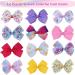 12Pcs Rainbow Heart Hair Bows for Girls - Colorful Grosgrain Ribbon Clips | Kids, Toddlers, Teens - 12 Multi Colors - Buy Online on GoSupps.com