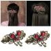 Vintage Butterfly Hair Clips - 2 Piece Rhinestone Set for Women & Girls | Green & Purple Retro Hair Accessories - Buy Online on GoSupps.com