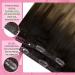 Youngsee Clip-In Real Hair Extensions - 35cm Balayage Dark Brown with Blonde Highlights - 120g #4/10/16 - Premium Quality Hair Recovery - Buy Online on GoSupps.com
