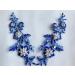 wtbv.n Hand made crystal sequins patches 24x9cm sew on Rhinestones royalblue lace applique for dress DIY accessories