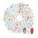 NICENEEDED 15 Sheets Christmas Theme Nail Art Stickers Water Transfer Stickers Nail Art Decals With Tweezer Plastic Cuticle Pusher Scissors For DIY Nail Decoration(Style 2)