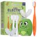 Trueocity Kids Toothbrushes U Shape Kids Automatic Toothbrush Toddler Toothbrush U Shaped U Toothbrush Kids Auto Toothbrush Rechargeable Electric Brush Age 2+ Children's Toothbrush (Dinosaur) Green - Dino