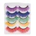 Lurrose 5 Pairs Colored False Eyelashes Long Dramatic False Eyelashes Eye Lashes Extension for Halloween Makeup Dance Party