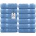 DAN RIVER 100% Cotton Face Towels 12 Pack - Premium Quality Washcloths Soft and Highly Absorbent Towels for Bathroom Spa Gym - Quick Dry Essential for Body and Daily Use 12x12 in 600 GSM M Blue Washcloth Pack 12-12x...