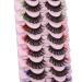 wiwoseo False Eyelashes Colorful Russian Strip Lashes Colored Faux Mink Lashes Natural Wispy Fluffy 18MM 3D Effect Color Fake Eyelashes for Festival 10 Pairs Pack A-18MM