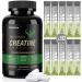 Creatine Capsules & Electrolytes Powder 150 Creatine Capsules 10 Pack Electrolyte Combination Supplement for Muscle Energy Recovery Gluten-Free Creatine for Women Men (30 Servings)