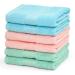 Cleanbear Washcloth Face Towels 6 Pack Wash Cloths for Bathrooms 13 by 13 Inches Large Washcloths with Decorative Patterns 3 Colors for Your Different Family Members Sakura Pink Baby Blue Seafoam Green