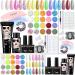 Morovan Poly Gel Nail Kit: Clear Poly Nail Gel Kit Starter Kit 20 Colors Glitter Poly Gel Kit with U V Lamp DIY Poly Gel Kit with U V Light Nail Extension Kit DIY At Home