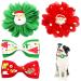 BIPY 10PCS Dog Christmas Collar Bow Ties Xmas Dogs Collar Bowties for Pet Small Medium Cats Kittens Puppy Bow Ties Collar Charms for Xmas Parties Grooming Accessories Christmas 2 bowties+2 flowers