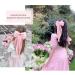 Kinretixia 2 Pieces Hair Bow Clips for Women Large Satin Hair Bows Long Tail Alligator Clips Big Hair Bow Girls Hair Pink/White - Buy Online on GoSupps.com