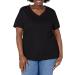 Just My Size Women's Plus-Size Cool DRI Short Sleeve V-Neck Tee 3X Black