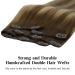 Hotbanana Clip-in Hair Extensions | Real Remy Hair Balayage Chocolate Brown to Caramel Blonde | 40cm 120g - 7 Piece Set - Buy Online on GoSupps.com