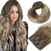 Clip in Hair Extensions, hotbanana Walnut Brown to Ash Brown and Bleach Blonde 120g Clip in Hair Extensions Real Human Hair Straight Remy Hair Clip in Hair Extensions 18 inch 7pcs 18 Inch-120g(7pcs) A-#3/8/613 Walnut Brown to Ash Brown and Bleach Blonde