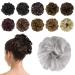 BARSDAR Synthetic Hair Bun Extensions Hairpiece Messy Hair Scrunchies for Women Updo ponytail Extensions - Gray 40g Gray
