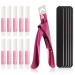 16 Pcs Nail Glues Set 10 PCS Nail Glue For Acrylic Nails Adhesive Super Bond for Fake Nails 1 Nail Clipper Cutter For Fake Nails 5 Double sided Emery Nail Files Nails Manicure Salon Nail Art DIY