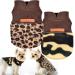 2 Pieces Small Dog Sweater, Chihuahua Sweater Fleece Clothes with Leash Hole, Winter Warm Puppy Sweaters Boys Girls Tiny Dog Outfits for Teacup Yorkie (Large) Leopard Print, Camouflage Large