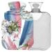 NAANLE hot water bottle with cover watercolor flower dandelion transparent hot water bottle 2 l large warm-up bag for menstrual cramps pain relief handfoots heat and cold therapy