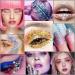 Holographic Chunky Body Glitter Set - Silver - 50g/1.75oz with Primer Glue for Makeup, Face, Hair, Nail, Halloween, Art & Craft - Various Sizes & Shapes - Buy Online on GoSupps.com
