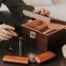 Cedar Humidor with Digital Hygrometer, Humidifier, Accessory Drawer - Holds 25-50 Cigars - Buy Online on GoSupps.com