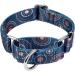 Martingale Dog Collar with Flower Pressure - No Pulling Adjustable Durable Large Size (43.2-63.5 cm) - Indigo Fireworks Design - Buy Online on GoSupps.com