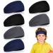 6 Pcs Kids Boys Headbands Athletic Sweatbands Boys Headbands for Kids Children Headbands Football Headband Youth Kids Sweat Bands Sweat Absorbing Elastic Hairband Black, Dark Gray, Navy Blue