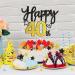 Joyeah Happy 40th Cake Topper Black Gold Glitter Number 40 Birthday Cake Decorations for Cheers to 40 Years Old Birthday Wedding Anniversary Party Supplies - Buy Online on GoSupps.com