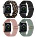 TreasureMax 4 Pack Stretchy Solo Loop Bands Compatible for Apple Watch 38mm 40mm 41mm 42mm 44mm 45mm Adjustable Nylon Elastic Braided Straps for iWatch Serie 8/7/6/SE/5/4 3/2/1 Women Men Cactus/Deep Pink/Black/Leopard 38MM/40MM/41MM